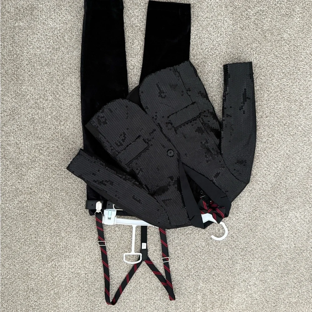 Black Sequin Boys' Blazer - Stylish Party Jacket - Picture 6 of 6